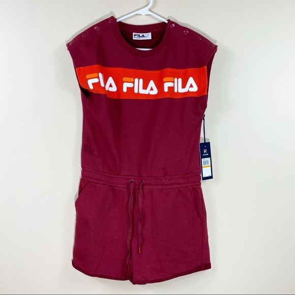Fila Pants - FILA Costanza Drawstring French Terry Loungewear Athleisure Romper Sz Small